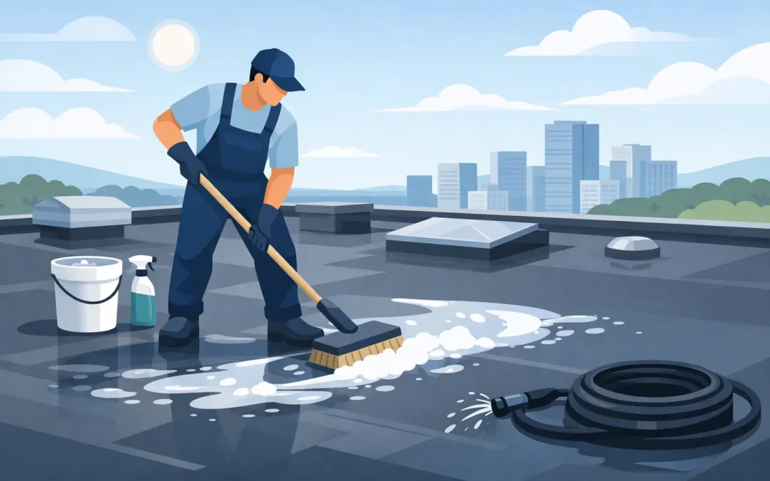 How to Clean Rubber Flat Roof Safely