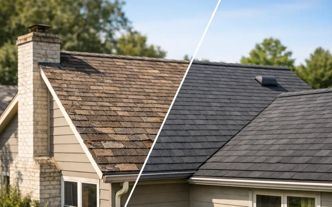 A Reroof Before and After Example Explained